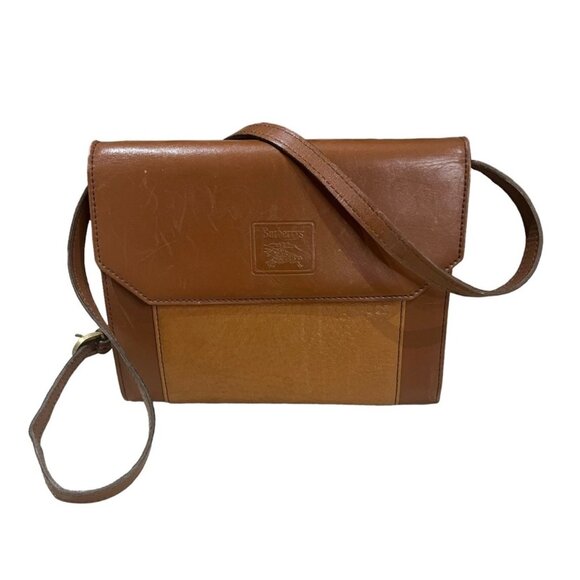 Burberry Handbags - Burberry Vintage Brown Leather Crossbody Bag With Adjustable Strap